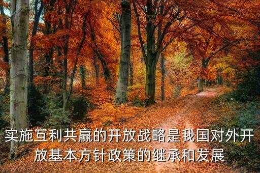 實(shí)施互利共贏的開放戰(zhàn)略是我國對外開放基本方針政策的繼承和發(fā)展