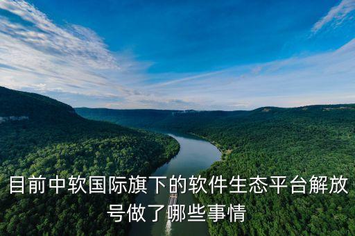 目前中軟國際旗下的軟件生態(tài)平臺解放號做了哪些事情