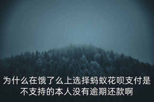 為什么在餓了么上選擇螞蟻花唄支付是不支持的本人沒有逾期還款啊