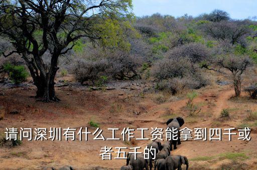 請問深圳有什么工作工資能拿到四千或者五千的