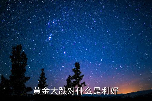 黃金大跌對什么是利好