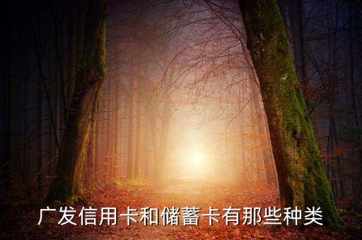 廣發(fā)信用卡和儲(chǔ)蓄卡有那些種類