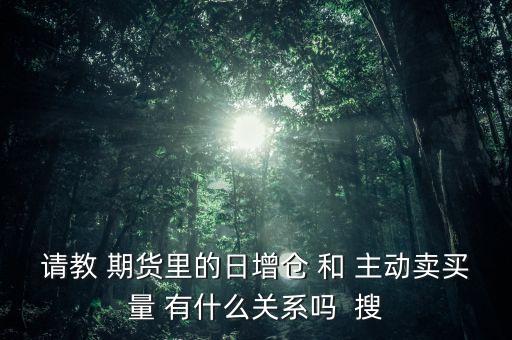 請教 期貨里的日增倉 和 主動賣買量 有什么關(guān)系嗎  搜