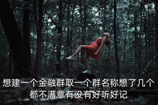 金融微信群取什么名字，想建一個(gè)金融群取一個(gè)群名稱想了幾個(gè)都不滿意有沒有好聽好記