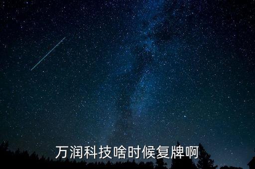 萬潤科技啥時候復(fù)牌啊