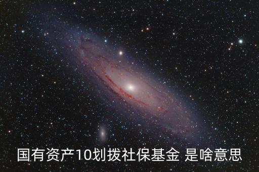國(guó)有資產(chǎn)10劃撥社?；?是啥意思