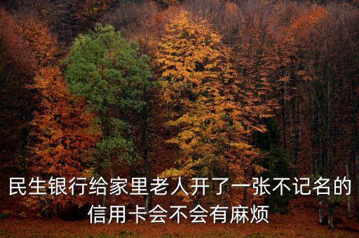 民生銀行給家里老人開了一張不記名的信用卡會(huì)不會(huì)有麻煩