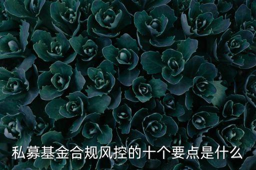 私募基金合規(guī)風(fēng)控的十個(gè)要點(diǎn)是什么