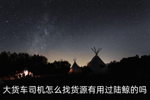 大貨車司機怎么找貨源有用過陸鯨的嗎