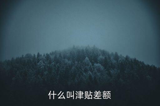 什么叫津貼差額