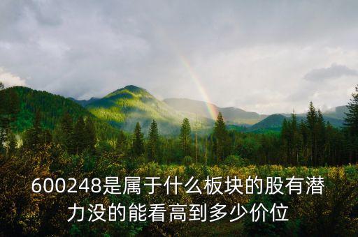 撫順特鋼屬于什么板塊，600248是屬于什么板塊的股有潛力沒的能看高到多少價位