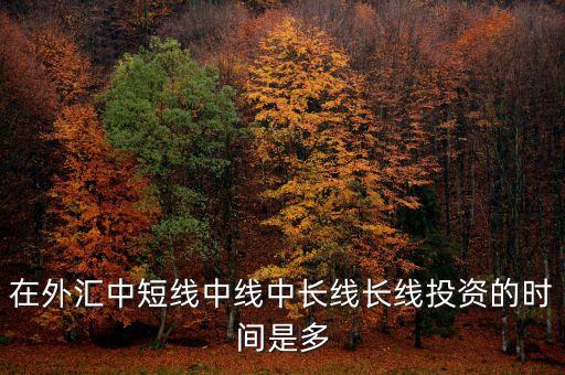 在外匯中短線中線中長線長線投資的時間是多