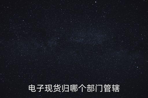 電子現(xiàn)貨歸哪個部門管轄