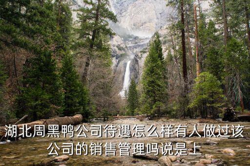湖北周黑鴨公司待遇怎么樣有人做過該公司的銷售管理嗎說是上
