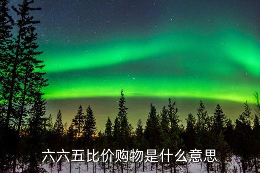 六六五比價購物是什么意思