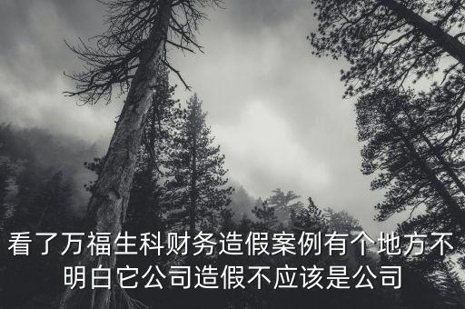 看了萬(wàn)福生科財(cái)務(wù)造假案例有個(gè)地方不明白它公司造假不應(yīng)該是公司
