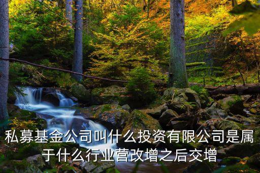 私募屬于什么行業(yè)，私募基金公司叫什么投資有限公司是屬于什么行業(yè)營改增之后交增