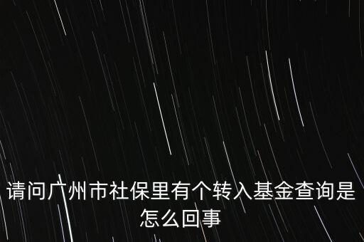 轉(zhuǎn)入基金是什么意思，請問廣州市社保里有個轉(zhuǎn)入基金查詢是怎么回事