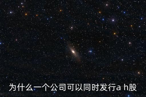 為什么一個公司可以同時發(fā)行a h股