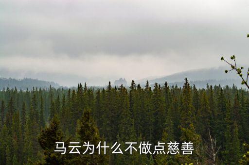 馬云為什么不做點(diǎn)慈善