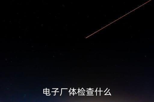 電子廠體檢查什么