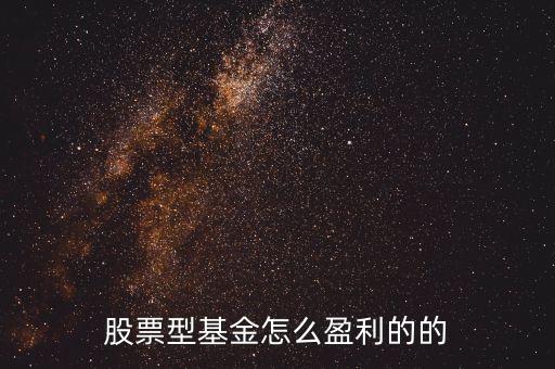 股票型基金靠什么賺錢，股票型基金怎么盈利的的