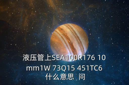 3q15什么意思，液壓管上SEA100R176 10mm1W 73Q15 451TC6 什么意思  問(wèn)