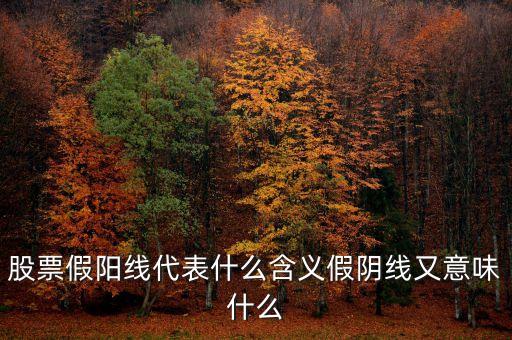 股票假陽(yáng)線代表什么含義假陰線又意味什么