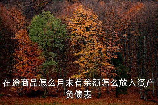 在途商品怎么月未有余額怎么放入資產(chǎn)負(fù)債表
