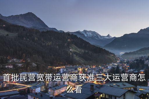 首批民營寬帶運(yùn)營商獲準(zhǔn)三大運(yùn)營商怎么看
