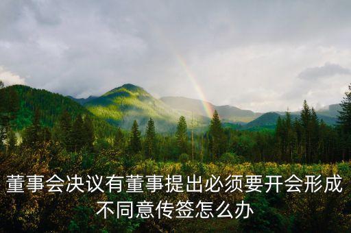 董事會決議有董事提出必須要開會形成不同意傳簽怎么辦