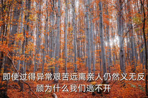 即使過(guò)得異常艱苦遠(yuǎn)離親人仍然義無(wú)反顧為什么我們逃不開(kāi)