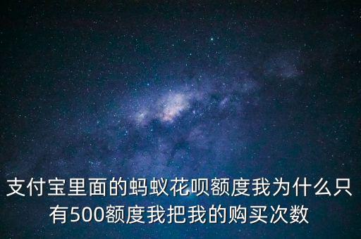 支付寶里面的螞蟻花唄額度我為什么只有500額度我把我的購買次數