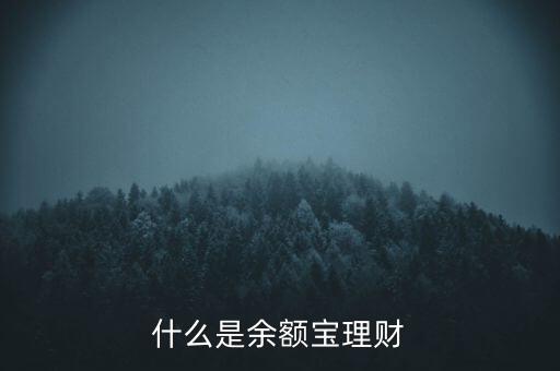 余額寶理財資金是什么，什么是余額寶理財