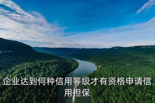 企業(yè)達(dá)到何種信用等級才有資格申請信用擔(dān)保