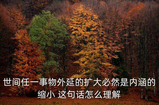 世間任一事物外延的擴(kuò)大必然是內(nèi)涵的縮小 這句話(huà)怎么理解