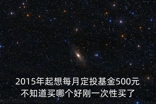 2015年起想每月定投基金500元不知道買哪個(gè)好剛一次性買了