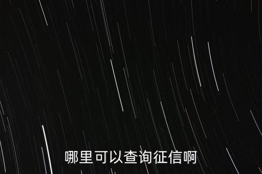 哪里可以查詢征信啊