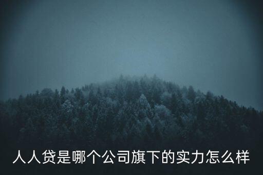 人人貸是哪個(gè)公司旗下的實(shí)力怎么樣