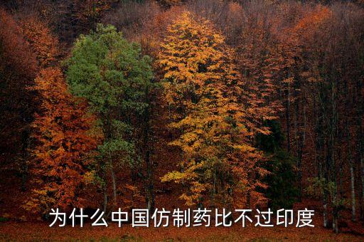 為什么中國仿制藥比不過印度