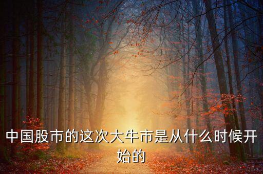 中國(guó)股市的這次大牛市是從什么時(shí)候開(kāi)始的