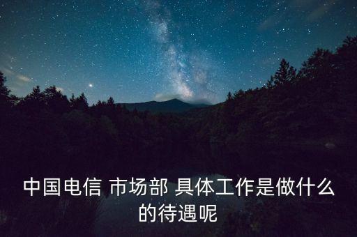 中國電信 市場部 具體工作是做什么的待遇呢