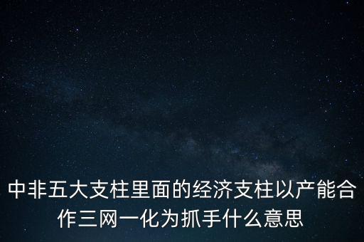 中非五大支柱里面的經(jīng)濟支柱以產(chǎn)能合作三網(wǎng)一化為抓手什么意思