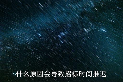 什么原因會導(dǎo)致招標時間推遲