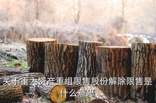 解除限購股份什么意思，關(guān)于重大資產(chǎn)重組限售股份解除限售是什么意思