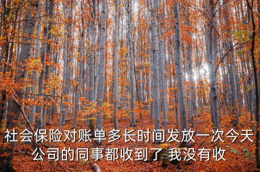 社會(huì)保險(xiǎn)對(duì)賬單多長時(shí)間發(fā)放一次今天公司的同事都收到了 我沒有收
