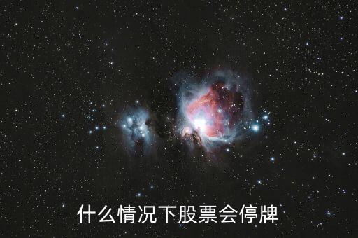 什么情況下股票會(huì)停牌