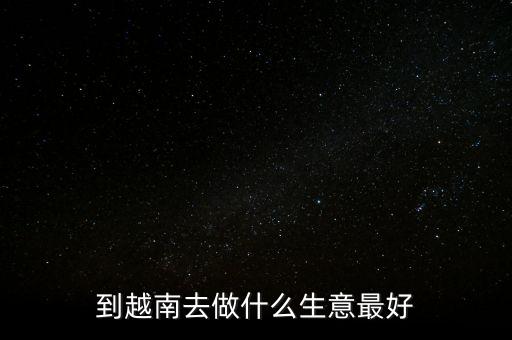 到越南去做什么生意最好