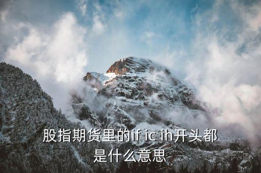 股指期貨里的if ic ih開頭都是什么意思
