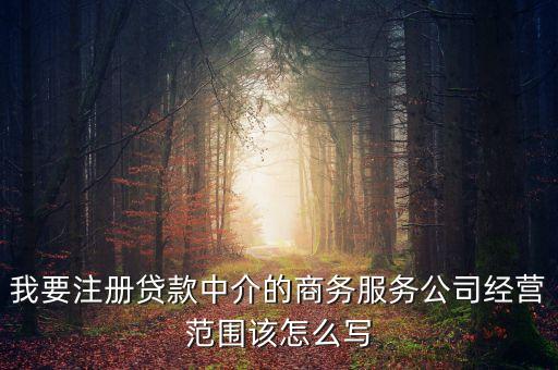 貸款中介屬于什么經(jīng)營(yíng)范圍，我要注冊(cè)貸款中介的商務(wù)服務(wù)公司經(jīng)營(yíng)范圍該怎么寫(xiě)